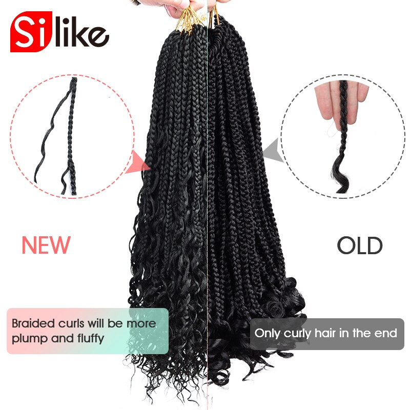 18 Inch Crochet Box Braids 12Strands/lot Pre-looped Synthetic Braiding Hair Extension Messy Bohemian Braids For Black Women
