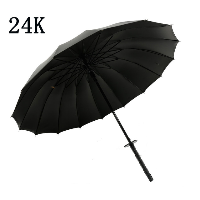 Long Handle Samurai Sword Umbrella Japanese Ninja-like Large Windproof Sun Rain Straight Umbrella Auto Open For Man: 24K