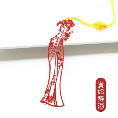 Metalen blauw en wit porselein chinese klassieke stijl paperclips grappige kawaii bladwijzer briefpapier markeerclip kinderen: F