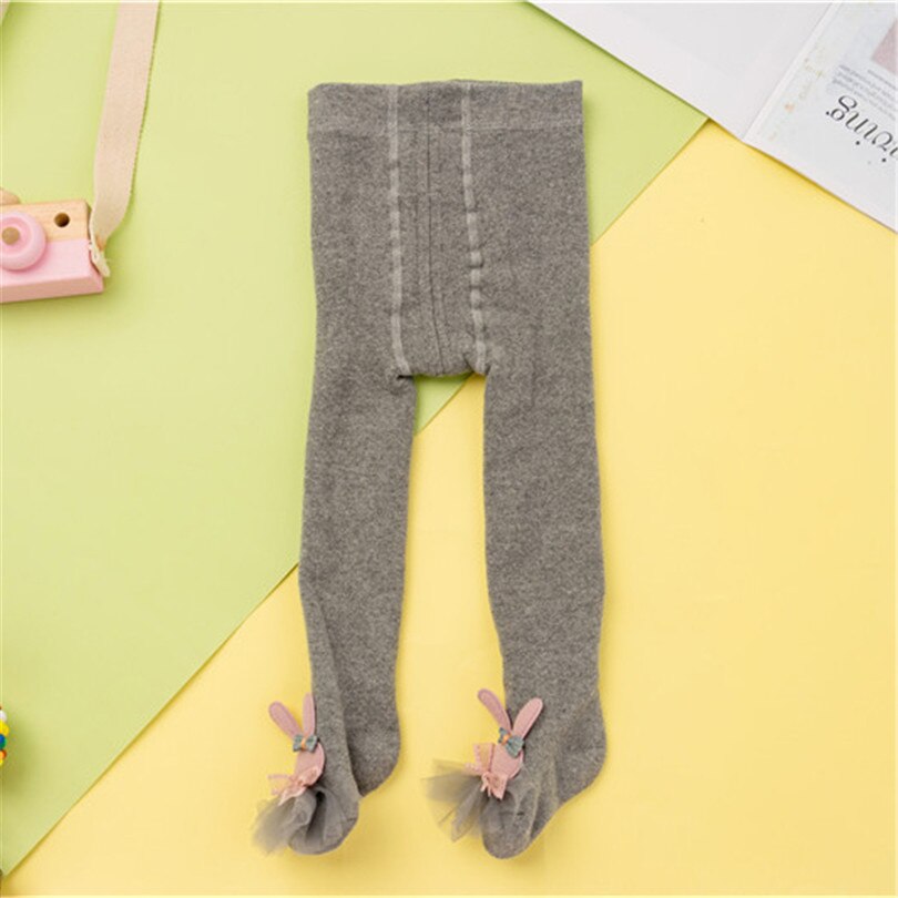 0-2 T meia-calça bebê coelho bonito quente meninas de algodão infantil meia/leggings rajstopy dziecice/Babystrumpfhose/ babybyxa: Grey / 18 m