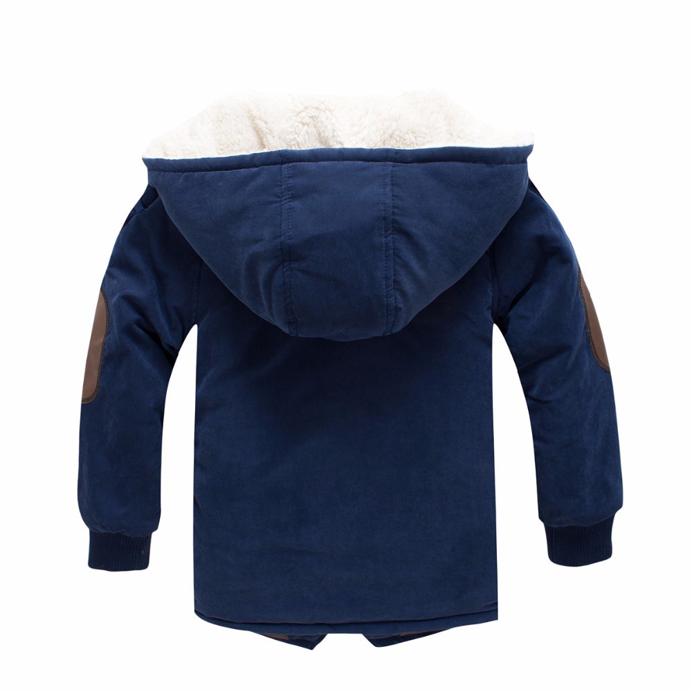 Chaqueta de terciopelo con capucha para niños, abrigo grueso de algodón, prendas de vestir de invierno, de Navidad, 2-10 años