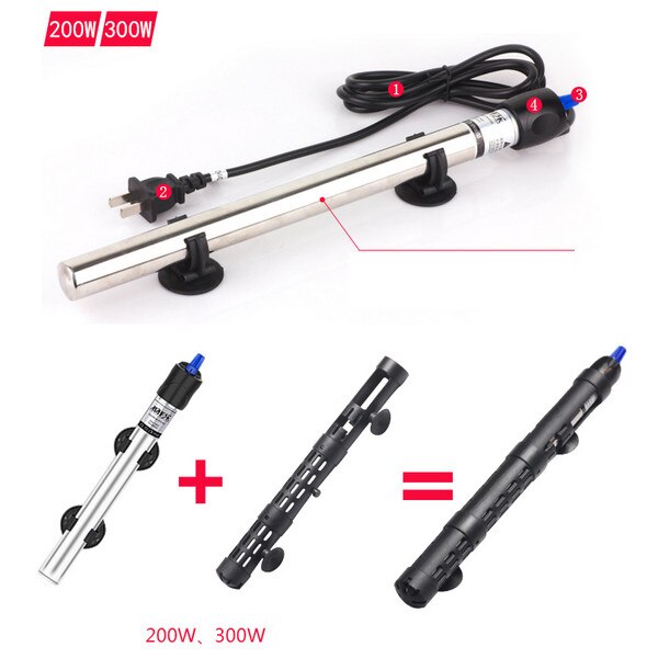 Stainless Steel Adjustable Automatic Aquarium Fish Tank Water Temperature Thermostat Heater