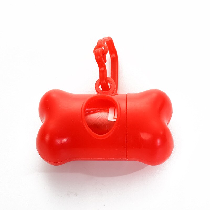 Pet Dog Garbage Clean Up Bags Carrier Holder Dispenser Poop Bags Set Waste Bags Doggie Outdoor Home Clean Refill Garbage Bag: Red