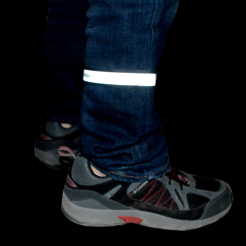 2pieces/lot Black reflective nylon slap wrap for outdoor ridding in night Free shiopping