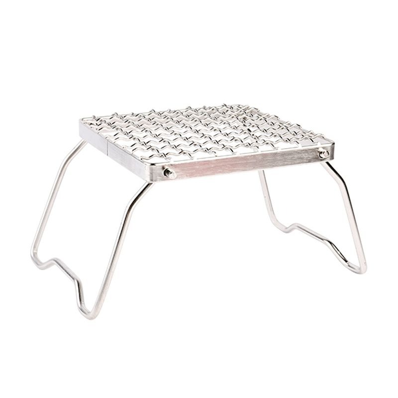 Outdoor Portable BBQ Grill Mini Pocket Stovetop Folding Campfire Bracket Grill Stainless Steel Camping Gas Stove BBQ Stand Pot