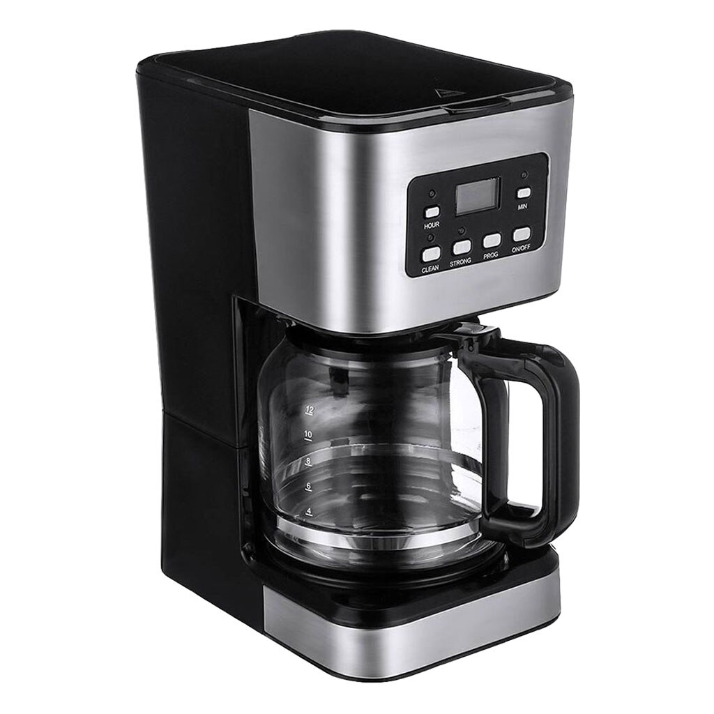 Drip Coffee Maker Semi-Automatic Steam 12-Cup Coffee Machine Coffeemaker for Home Latte