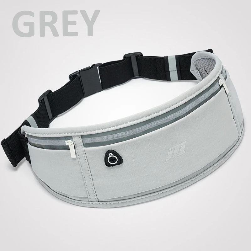 Tragbare Sport-Hüfttasche, professionelle Laufsport-Gürteltasche für Herren und Damen, multifunktionale Outdoor-Taschen mit reflektierendem Reißverschluss: grau