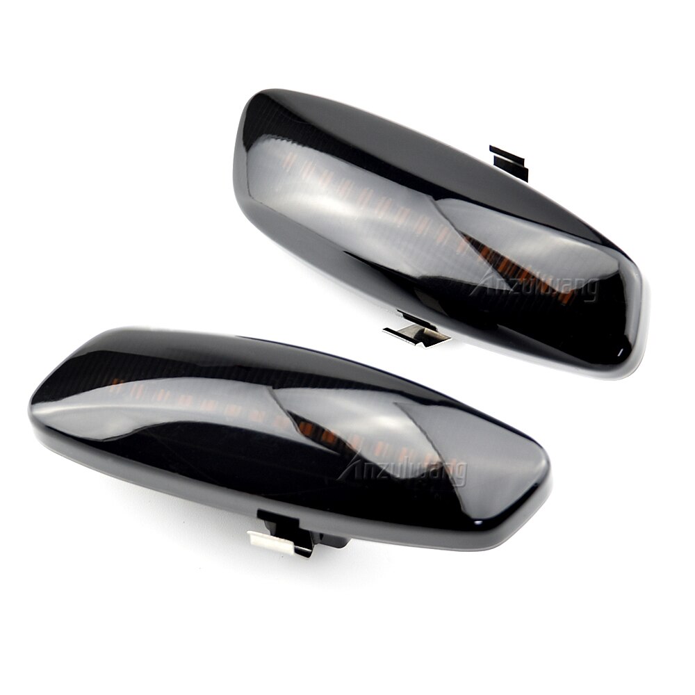 2Pcs Dynamic LED Side Marker Lights Turn Signal Light Blinker For Citroen C3 C4 C5 DS3 DS4 For Peugeot 207 308 3008 5008 RCZ: Smoked black