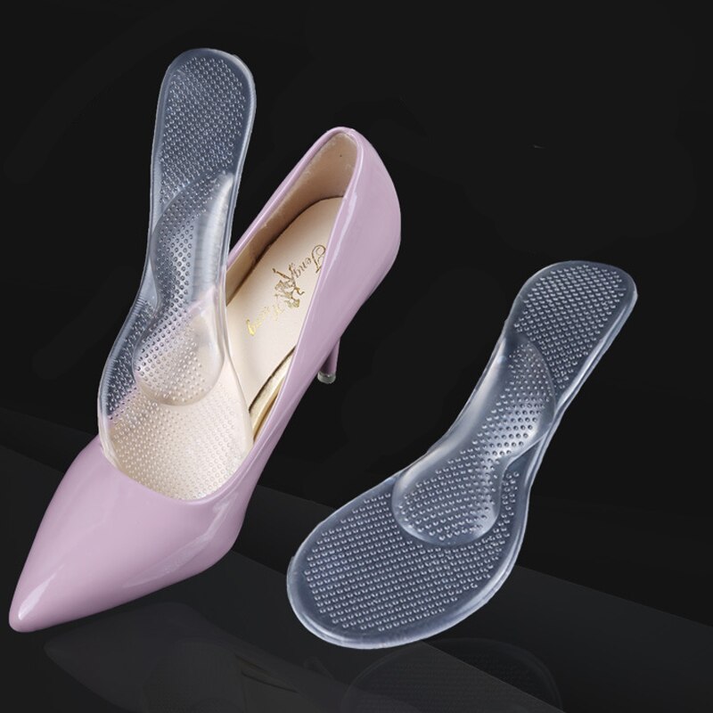 1 par fotmassasje pleie kvinner dame silikon buestøtte mellomfotspute pute selvklebende antiskli flatfotsko innleggssåler