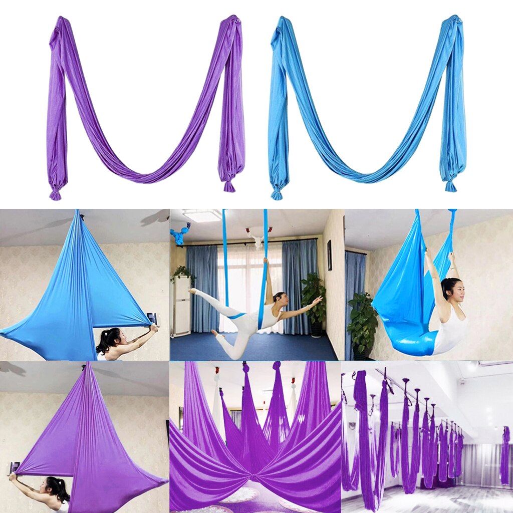 Tela de seda para Yoga, Pilates, columpio aéreo, 2 uds.