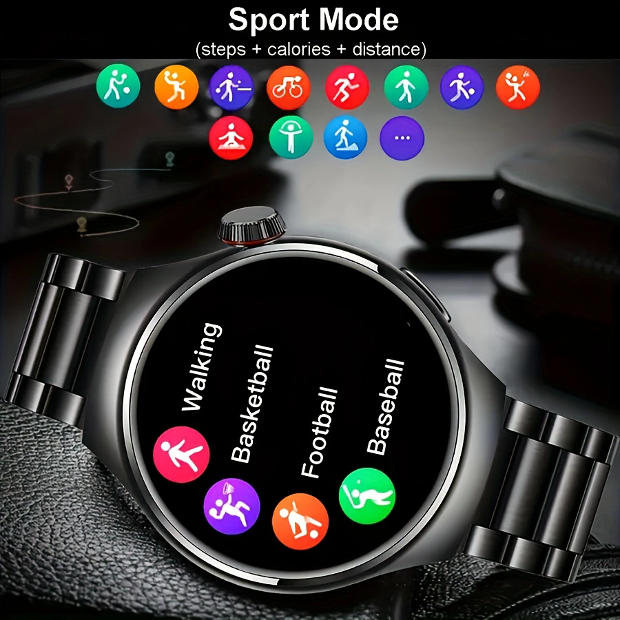 2025 Smart Watch da uomo Full Circle Touch Screen Chiamata Bluetooth Smartwatch da uomo Sport Attività Orologio fitness + scatola