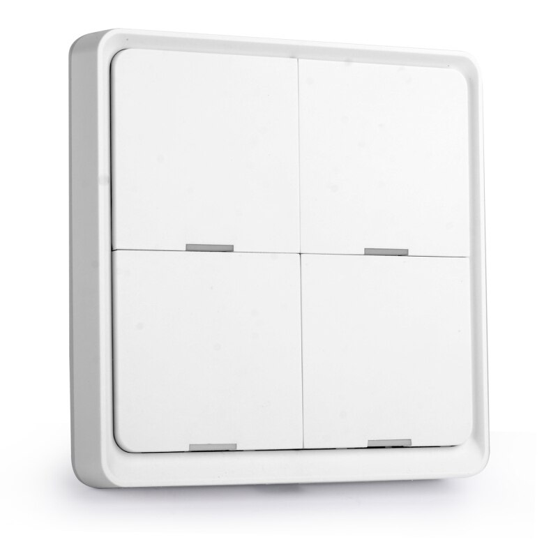 Tuya ZigBee 4 Gang Wireless 12 Scene Switch Push Button Controller Battery Powered Tuya Automation Switch Smart Home Switch: white