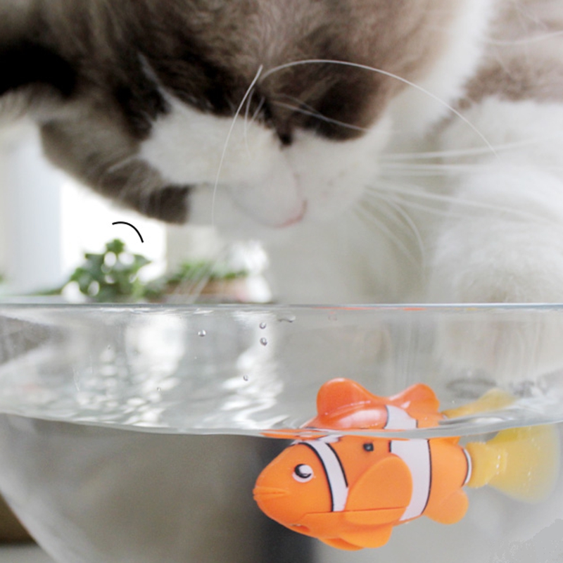 MPK Vibrierende Katze Spielzeug Batterie-angetrieben Fisch, Katze Spielen Spielzeug Katze Fisch Clown Angelfish Viele Farben Erhältlich