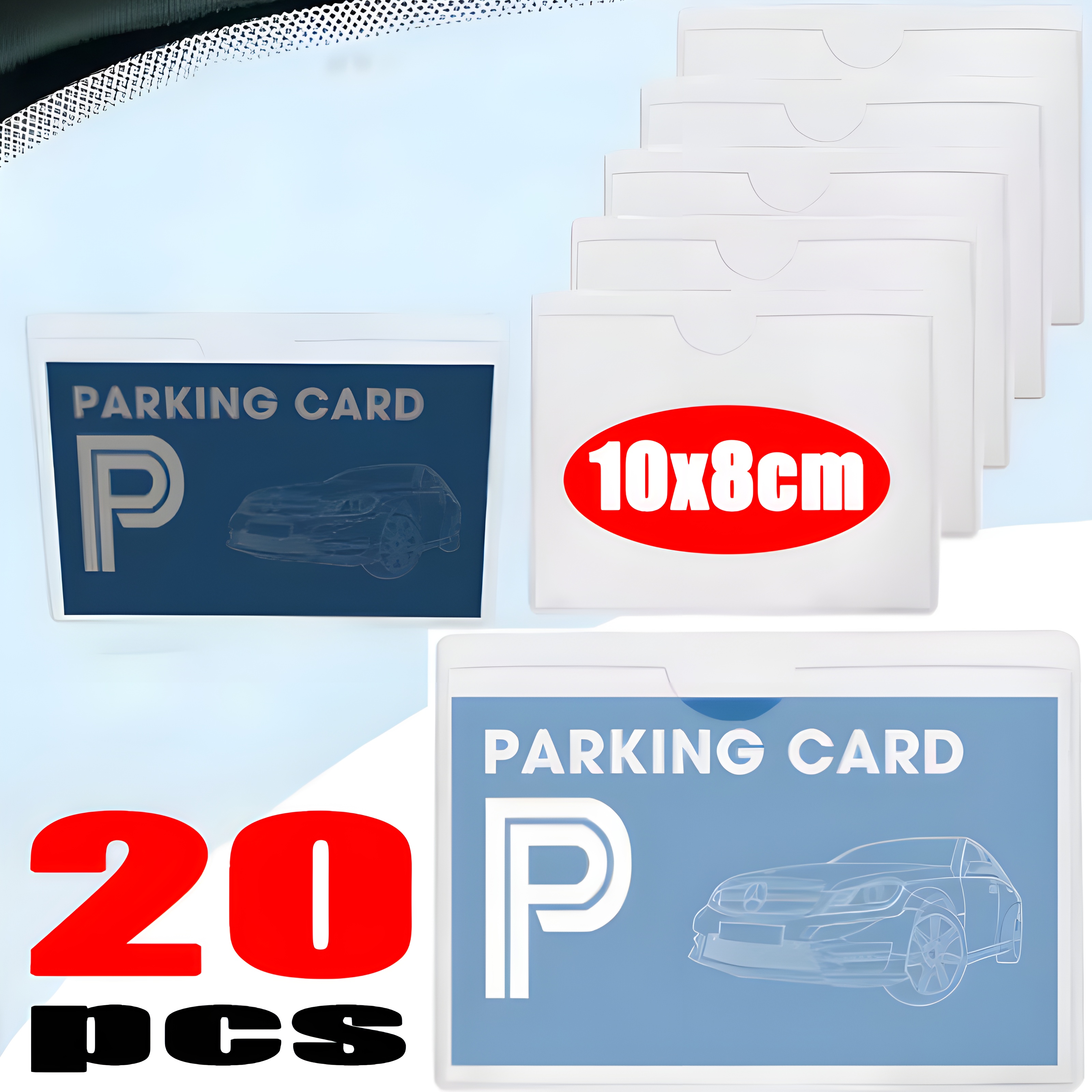 Auto Windschutzscheibe transparent Kartenhalter Parkplatz bestehen Etikett einstellen Tragbare selbstklebende Schutzfolie Karten Identifikationskartenhalter