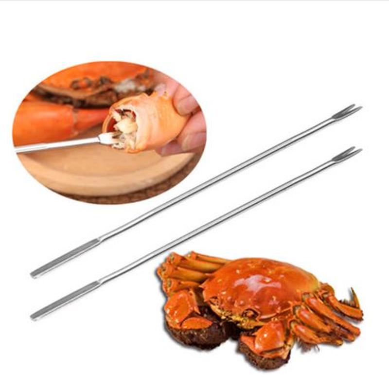 10 ps/lote langosta cangrejo aguja de acero inoxidable de la función Multi aguja para nueces Tenedor de fruta cocina Gadgets marisco herramienta de nuez de cocina