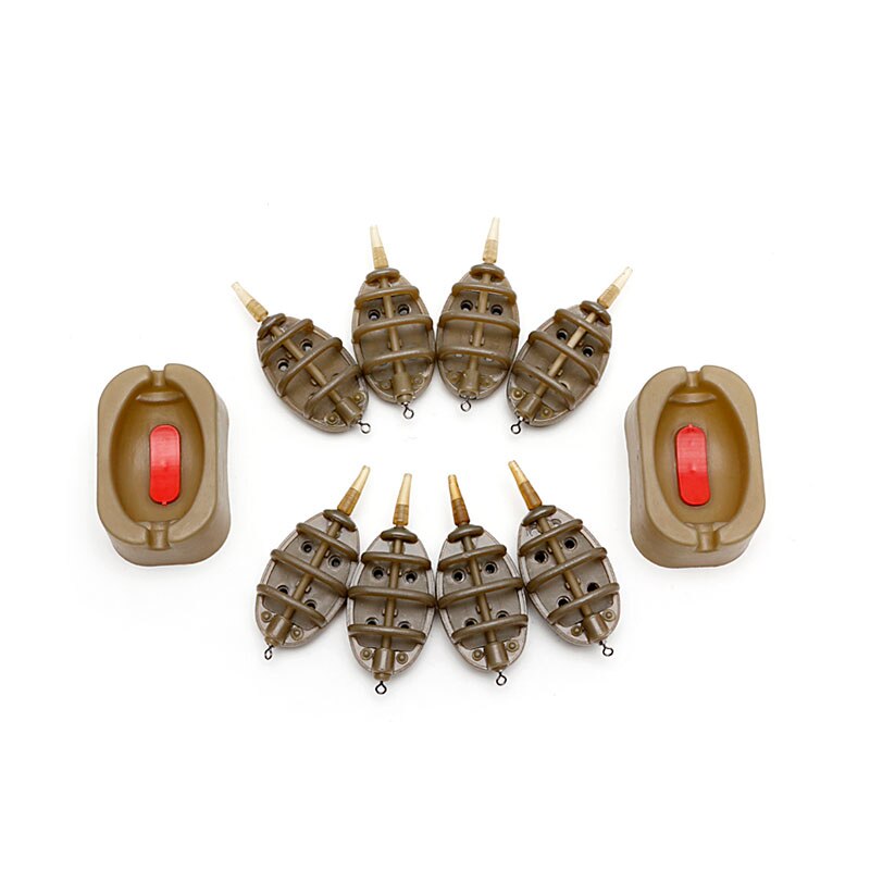 Inline Method Carp Fishing Feeder 4 Feeders 15/20/25/35g 30/40/50/60g Mould Set