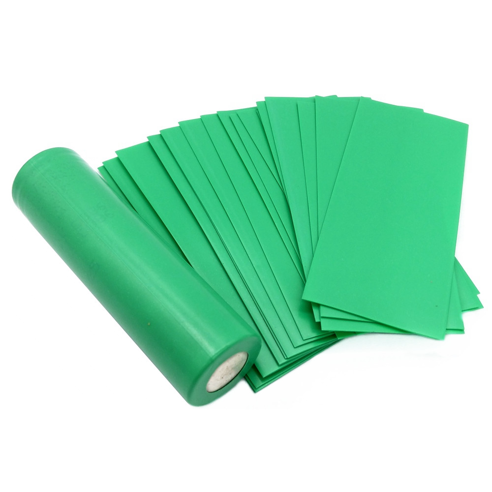 100Pcs/Pack 21700/20700 Battery Sticker A-touch Colorful 18650 Battery Wrap Protective Skin Sleeve PVC Heat Shrinkable Tubing: Green-100pcs