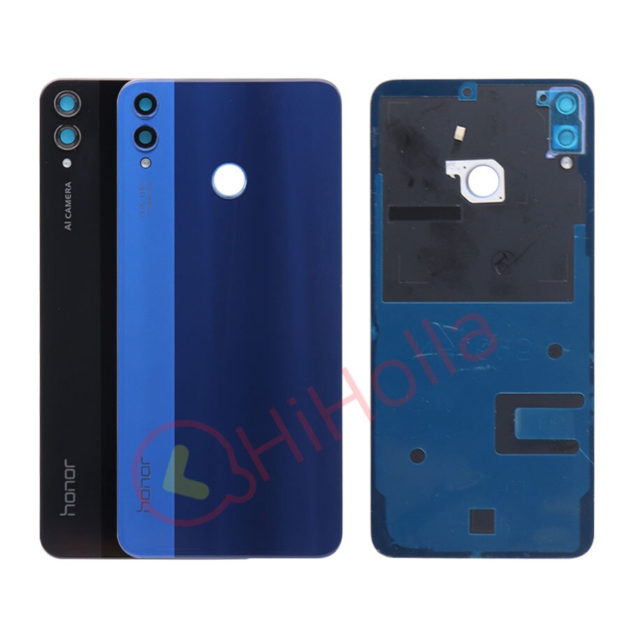Capa de vidro traseira para huawei honor 8x bateria capa traseira habitação porta painel caso para honor 8x bateria capa com câmera lente