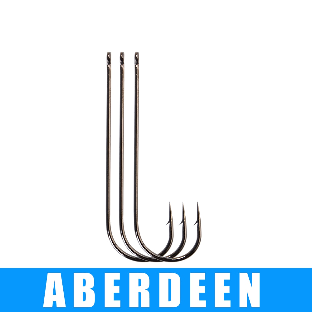 Fish king 3- pack/lot aberdeen vishaak maat 1/0# - 10#  vishaken van hoogwaardig koolstofstaal jig karper met weerhaak anzol ringoog haak