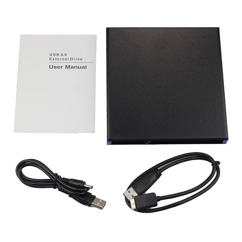 Luxury USB 3.0 External HDD Enclosure Case For CD DVDRW Blue Ray 12.7mm SATA Drive JLRL88