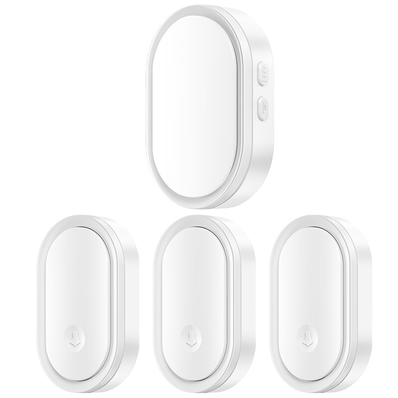 Cacazi Smart Draadloze Deurbel Waterdicht 3 Knop 1 Receivertouch Knop 300M Range Home Security Deur Call Bell 36 Ring: white 3x1 / VS