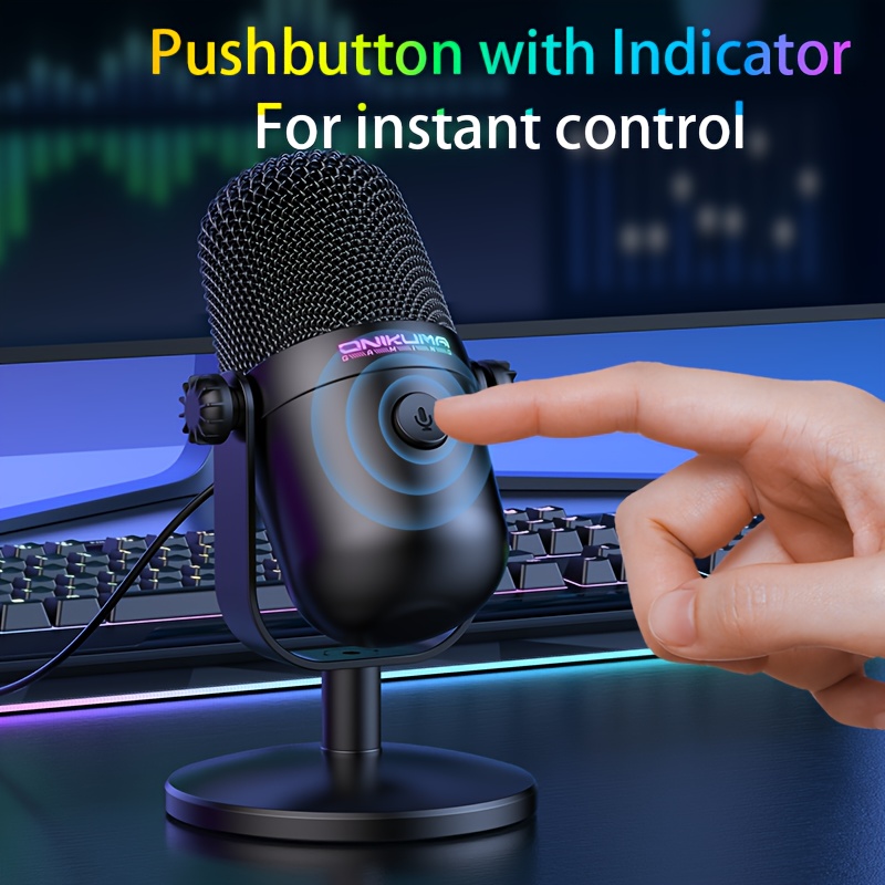 Onikuma M830 Desktop Conference Microphone Wired Standing Mic | Pc Karaoke Recording | Gaming Voice Chat | Hd Noise Reduction | Plug