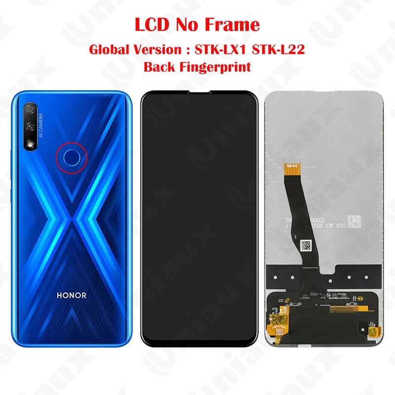 6.59 tuuman huawei honor 9x pro lcd-näyttö kosketusnäyttö digitizer kokoonpano varaosat honor 9x näyttö: Liinavaatteet