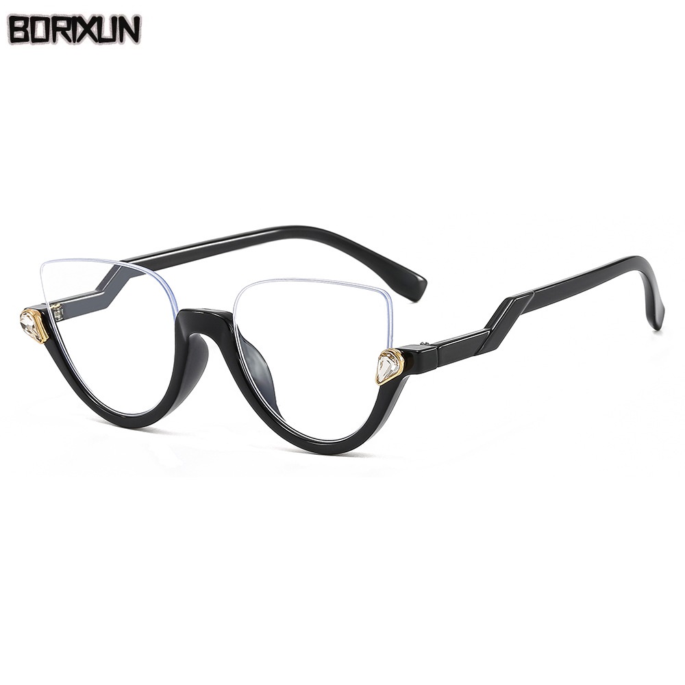 Montura de gafas graduadas de ojo de gato transparente para mujer y hombre, gafas ópticas, montura de gafas con lentes transparentes de diamante