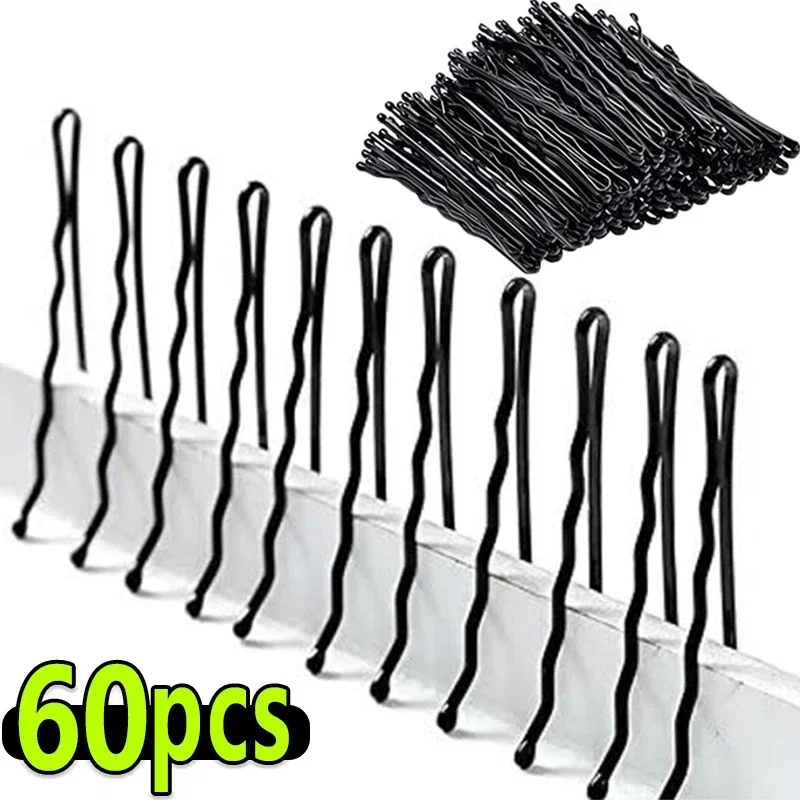 60/240 Uds. Pinzas para el cabello negras, horquilla en forma de U, horquilla ondulada Invisible, estilo de peinado, pasador de agarre para el cabello de Metal, accesorios para el cabello: Gris