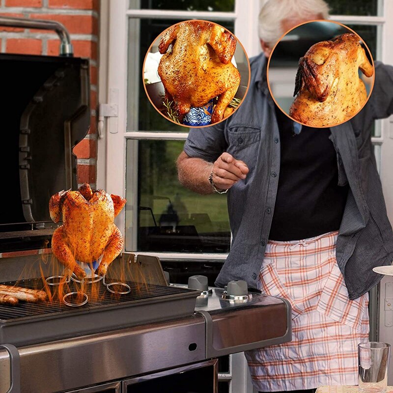 Beer Can Chicken Roaster Rack 304 Stainless Steel Chicken Holder Poultry Holder for Grills and Ovens
