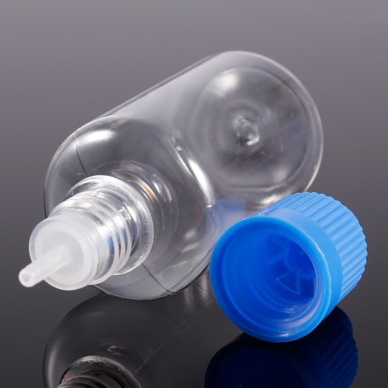 100 Uds. Botellas cuentagotas de plástico de 3ml-100ml, botellas exprimibles para mascotas con tapa a prueba de niños, embudo de puntas largas y finas para manualidades líquidas DIY