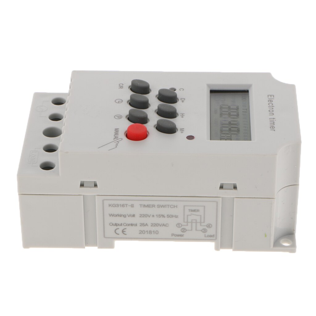 AC220-240V High Power LCD Display Programmable Digital Timing Switch Relay Time Controller Switch, Panel Mounted