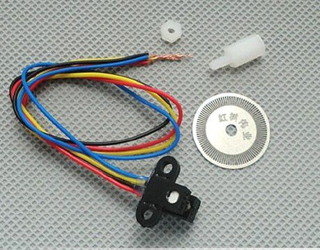 Billig mini 22mm 100- linjers optisk encoder diskhastighedssensorsæt til intelligent lille bil  -5 stk i pakke
