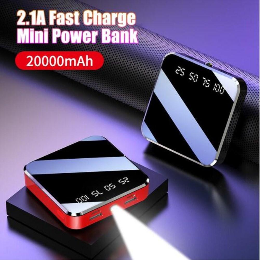 Power Bank 20000mah Large Capacity Portable Thin Digital Battery Charger Mobile Power With Digital Electric Quantity Display