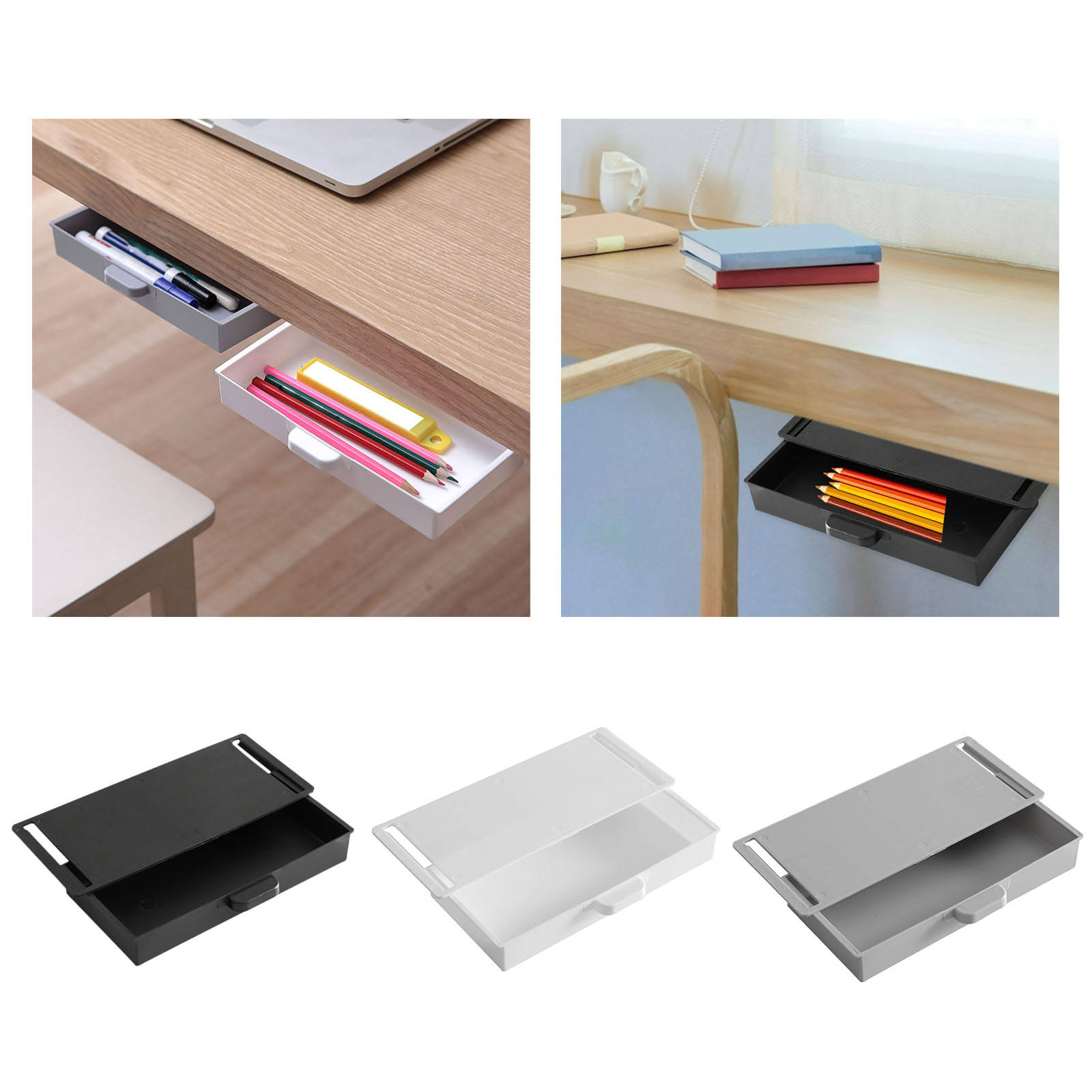 Hidden Box Self Sticky Durable Plastic Saving Space for Sundries Organizer Cabinet Finishing Box Office School