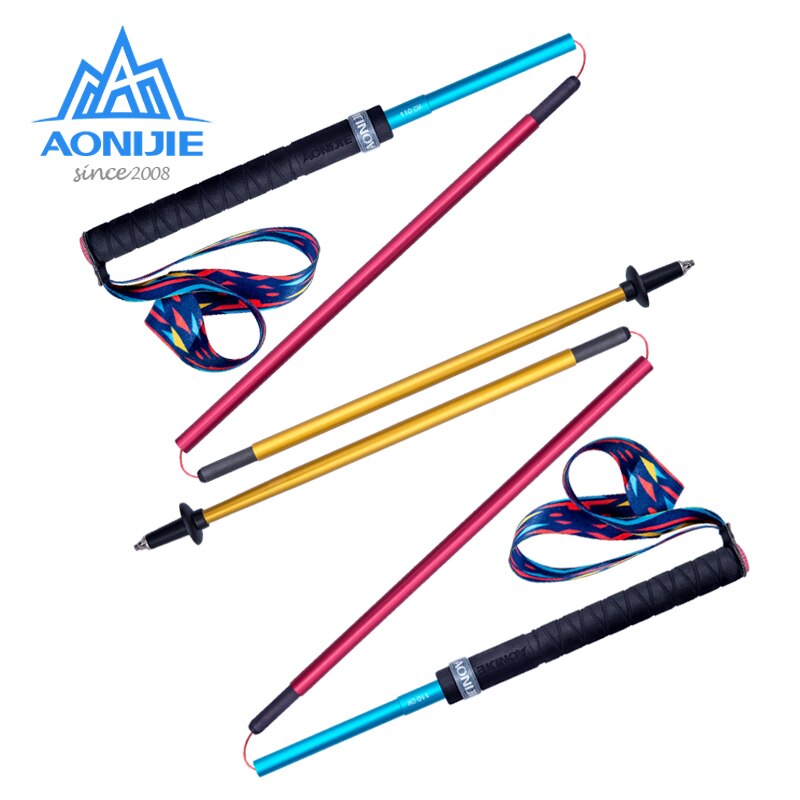 AONIJIE E4201 Z-Pole Folding Ultralight Quick Lock Trekking Poles Hiking Pole Race Running Walking Stick Carbon Fiber 2PCS