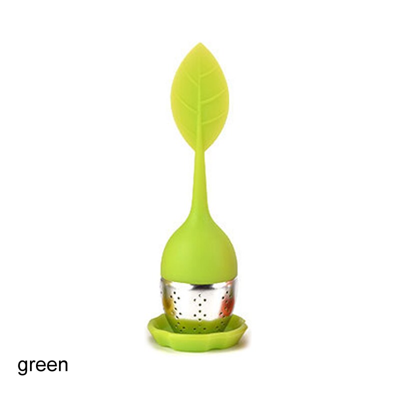 Sachet à thé en forme de feuille 1 pièces | Dispositif de brassage, filtre à épices végétales, Silicone Durable, accessoires pour thé: green