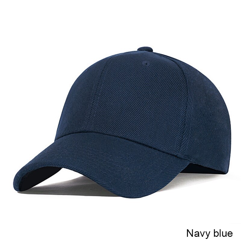 Truenjoy klassisk ensfarvet kvinders baseball cap mænd afslappet snapback hip hop cap hat udendørs sport hat unisex: Marine blå