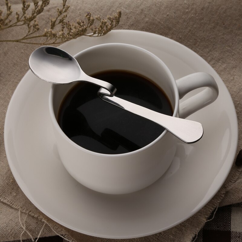 BalleenShiny-cucharas de mango largo y suspensión de acero inoxidable, cucharón de condimentos, cuchara de torsión colgante, taza de café y postre: T1 Small