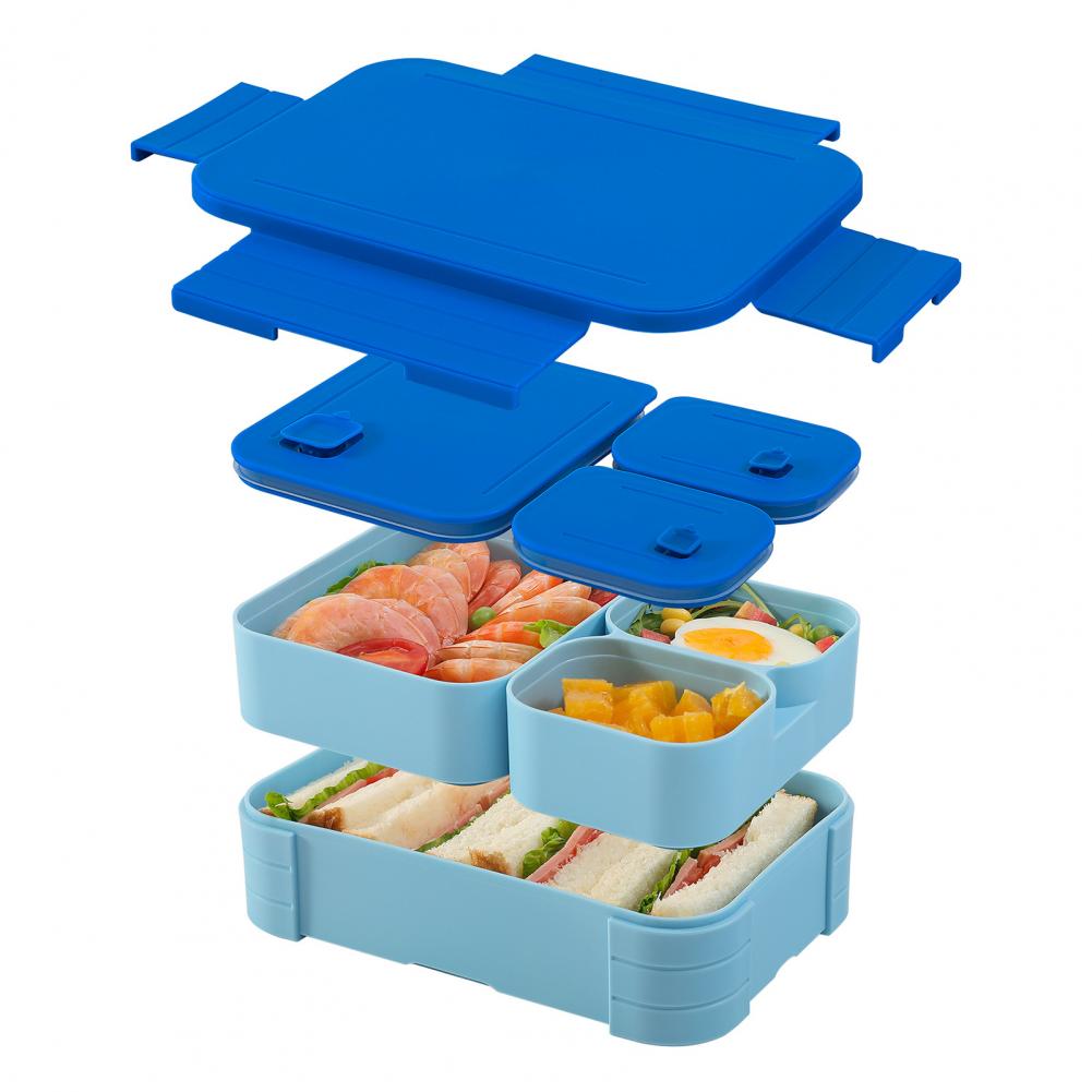 Lunch Box Leak Proof Bpa-free Bento Lunch Box for Adults Kids Multi-compartment Meal Planning Container for Work: Blauw