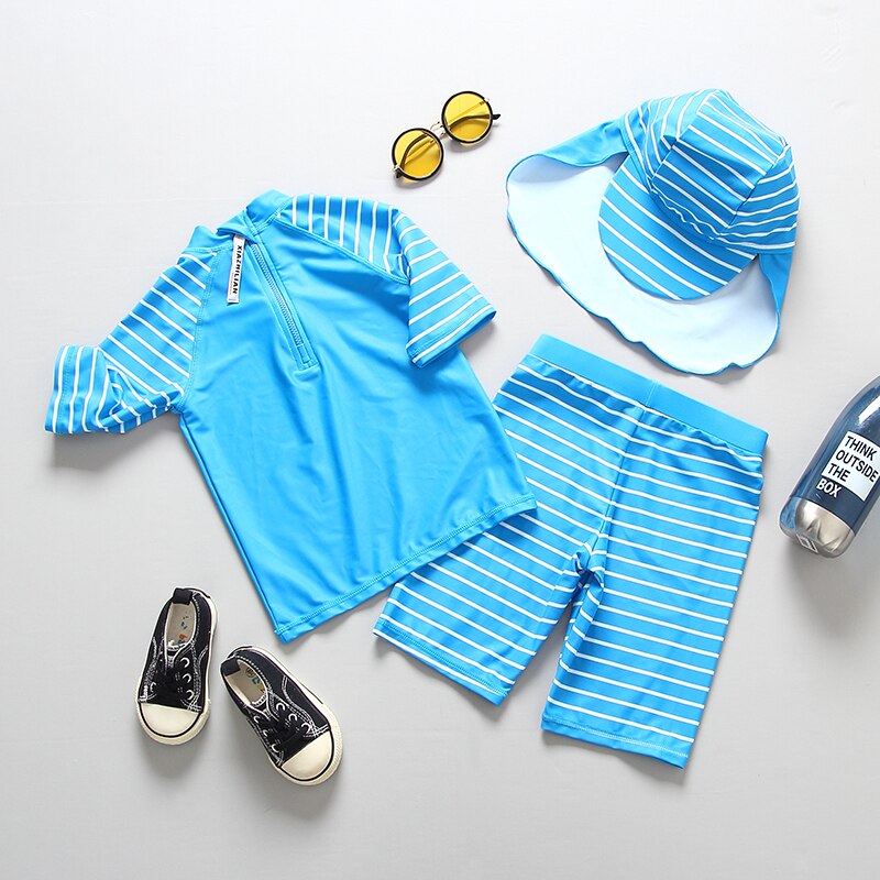 Kinder Badeanzug Separaten Cartoon Krabben Druck 3 stücke Jungen Bademode Sommer Neue UV 50 Schutz Schwimmen Anzug für Junge