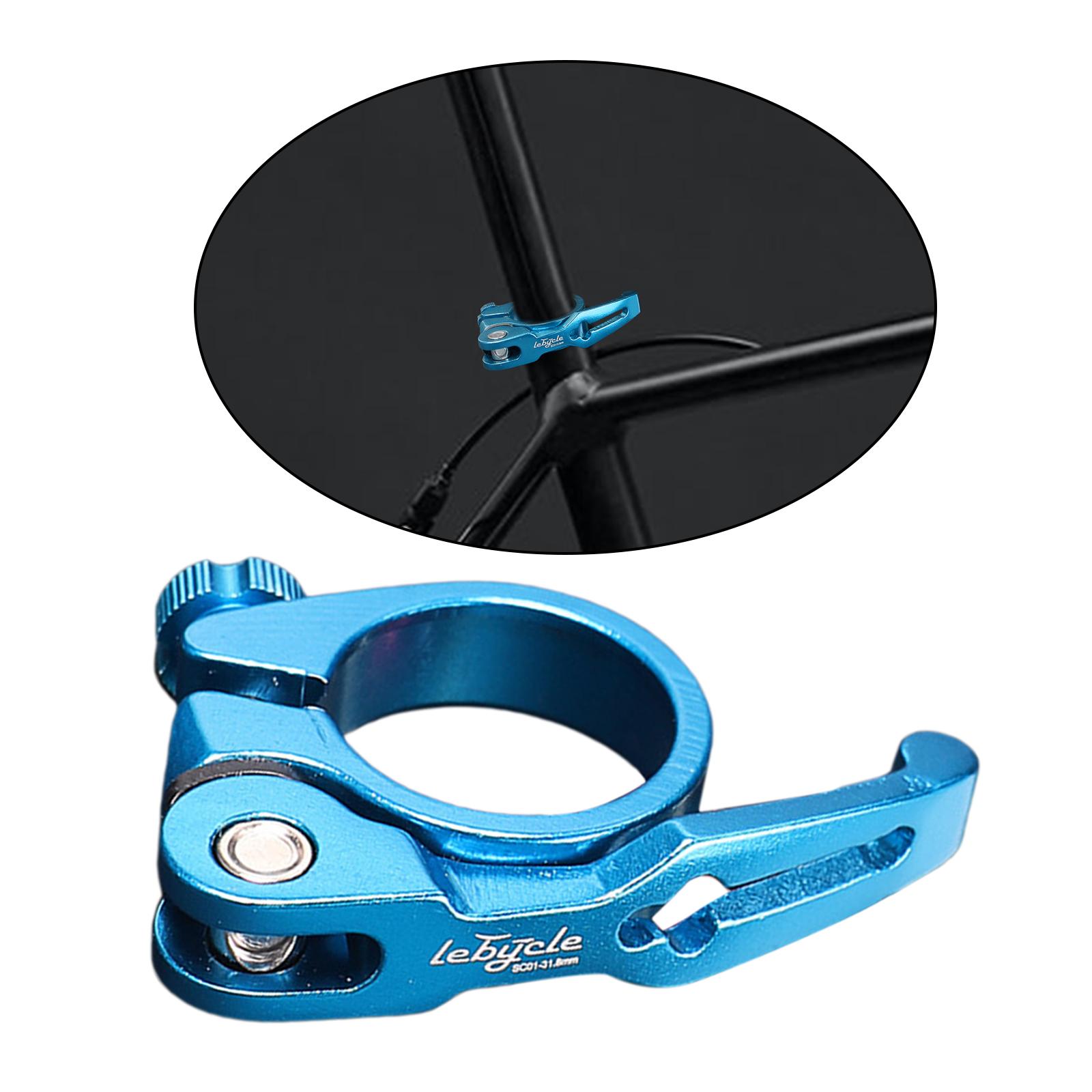 Aluminium Fiets Zadelpenklem Berg Fiets Pole Zadelpen Kraag Clip 31.8Mm Of 34.9Mm Apparatuur: Blue 31.8MM