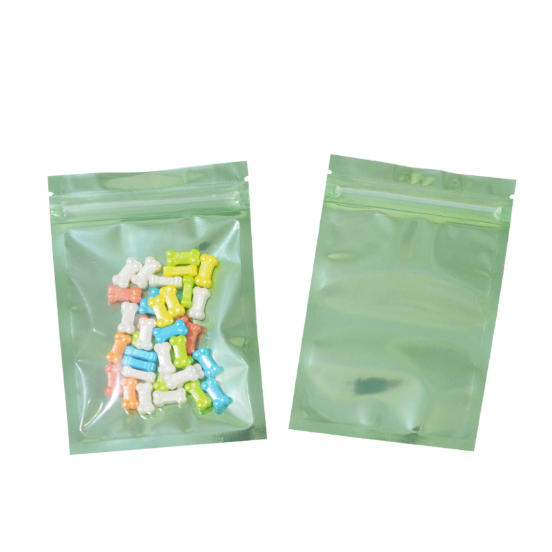 100 Pcs Kleurrijke En Transparante Zip-Lock Zakjes, Voedsel Opslag Zakken Vochtbestendige Zakken Houden Aroma Zip-Lock Zakken: 7.5x6.5 cm / Green and Clear