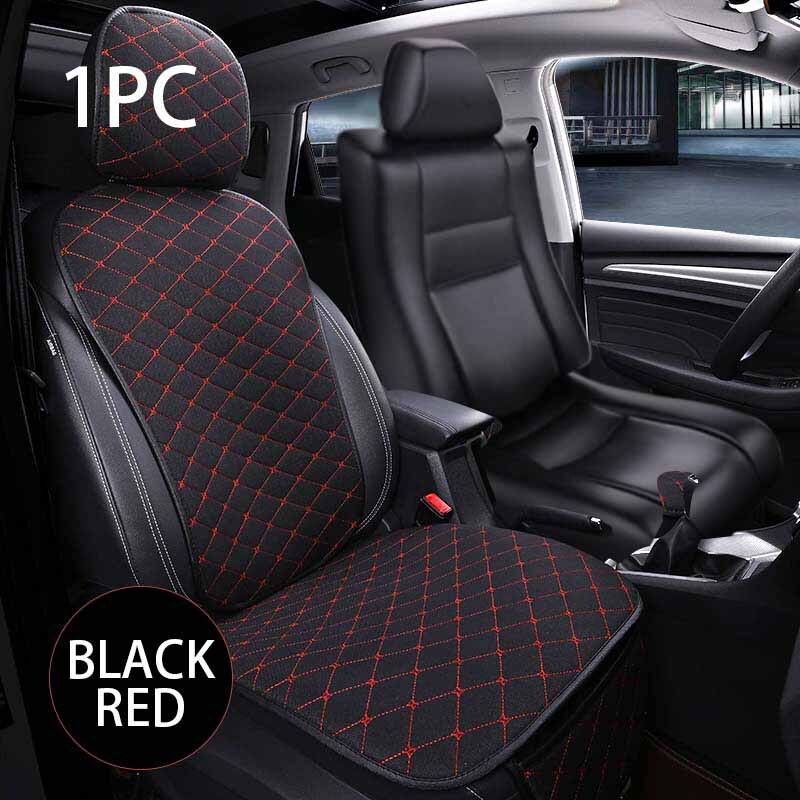 Fire sæsoner bilsædeovertræk sæde beskyttelsesmåtte indvendigt tilbehør ikke-glidende bagsæde bagsæde sædeovertræk autostol universel bil: Front sort rød 1pc