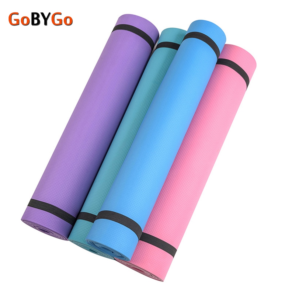 Gobygo 1 st yogamatta storlek 173 x 60 x 0.4cm halkfri bantning träning fitness gymnastik matta kroppsbyggnad esterilla pilates