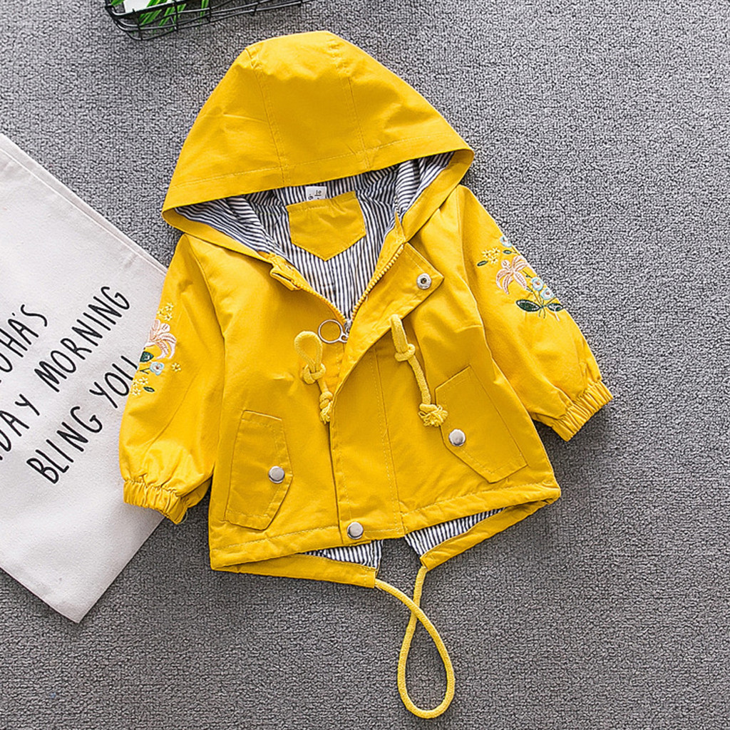 Windjack Kinderen Jassen Peuter Baby Kleding Kids Meisjes Bloemen Hooded Winddicht Jas Uitloper Casual Kleding
