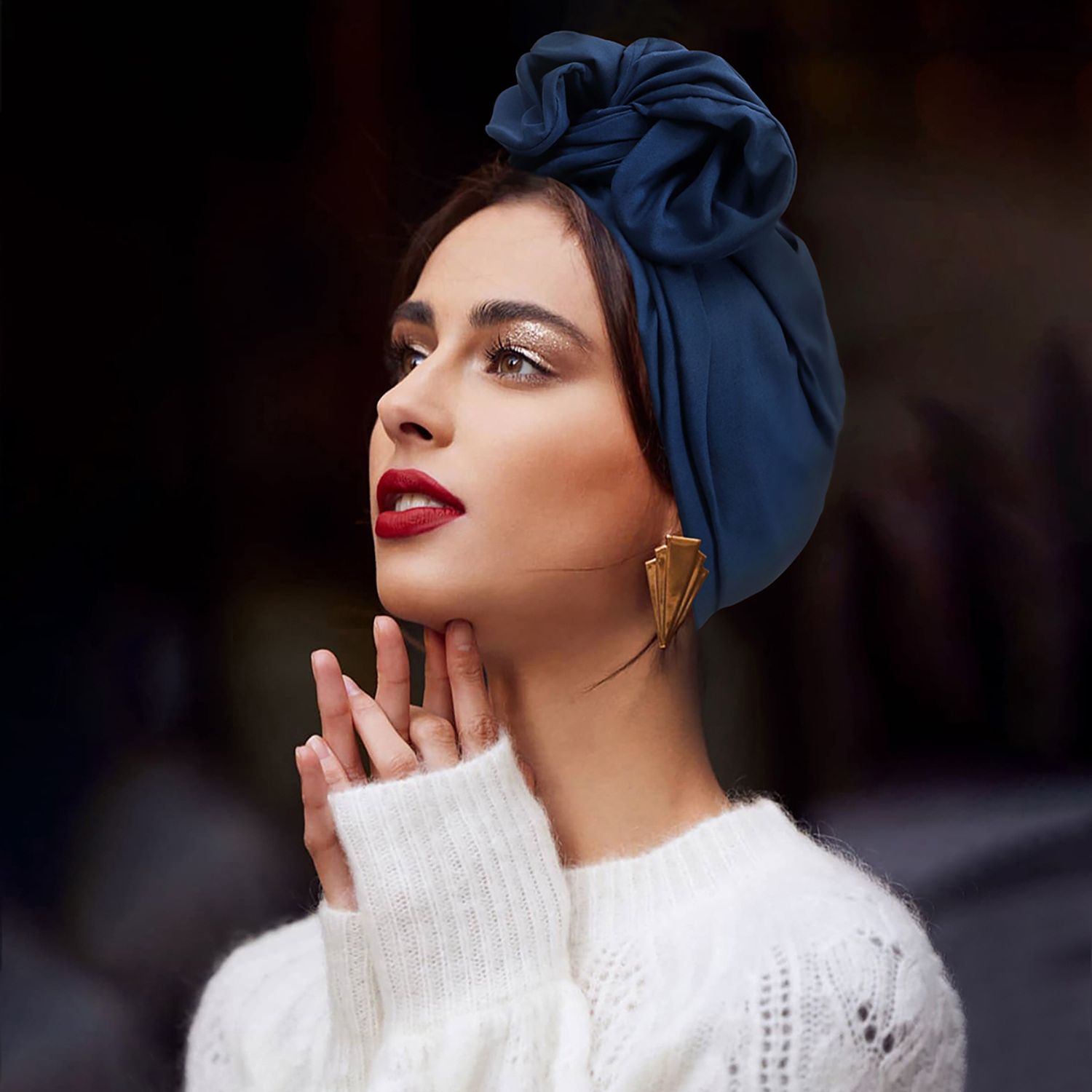 Gorro turbante Vintage francés, Bandana femenina a la , diadema para mujer, gorro para cubrir el cabello, envolturas para la cabeza para mujer, pañuelo musulmán para la cabeza
