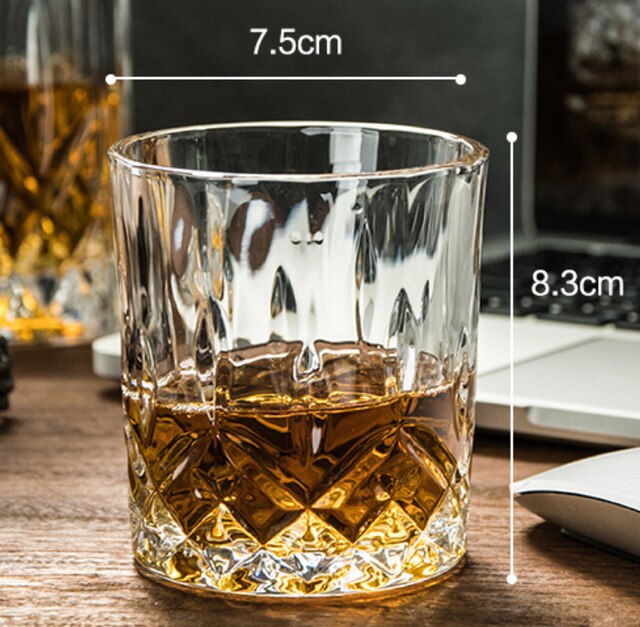 Transparent glas whisky sprit vin drycker karaff kristall sprit flaska vin karaff för bar fest bröllop: 1 kopp