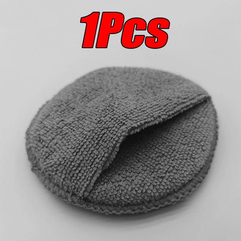 Almohadillas aplicadoras de detalles de coche, esponjas para el cuidado del coche, esponjas para pulir y encerado, esponjas de espuma de bolsillo redondo de microfibra suave, Herramientas de limpieza de coche, 10 Uds.: YELLOW