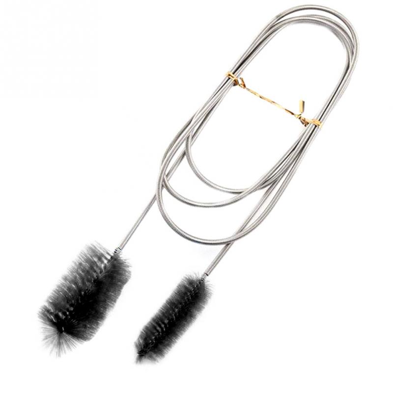 Luft Rohr Doppelseitige Schlauch Nylon Aquarium Wasser Filter Reinigung Pinsel Edelstahl flexibel Multifunktionale: Schwarz / 90cm